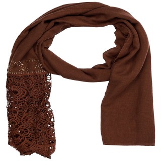 Designer Net Stole- Chocolate Brown